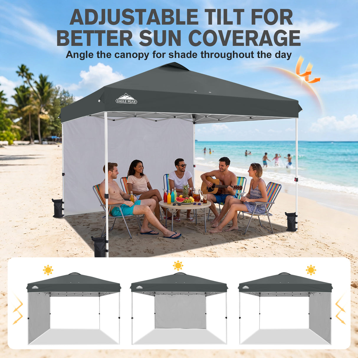 12x12 Pop Up Canopy Tent with 1 Sidewall