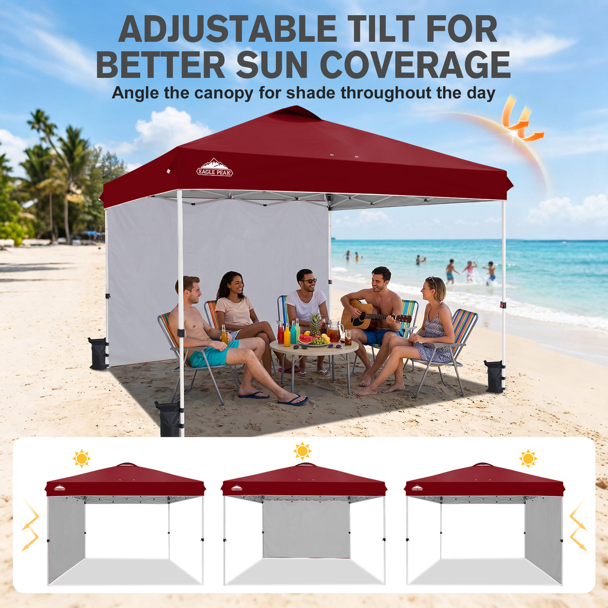 12x12 Pop Up Canopy Tent with 1 Sidewall