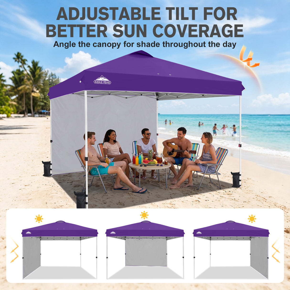 12x12 Pop Up Canopy Tent with 1 Sidewall