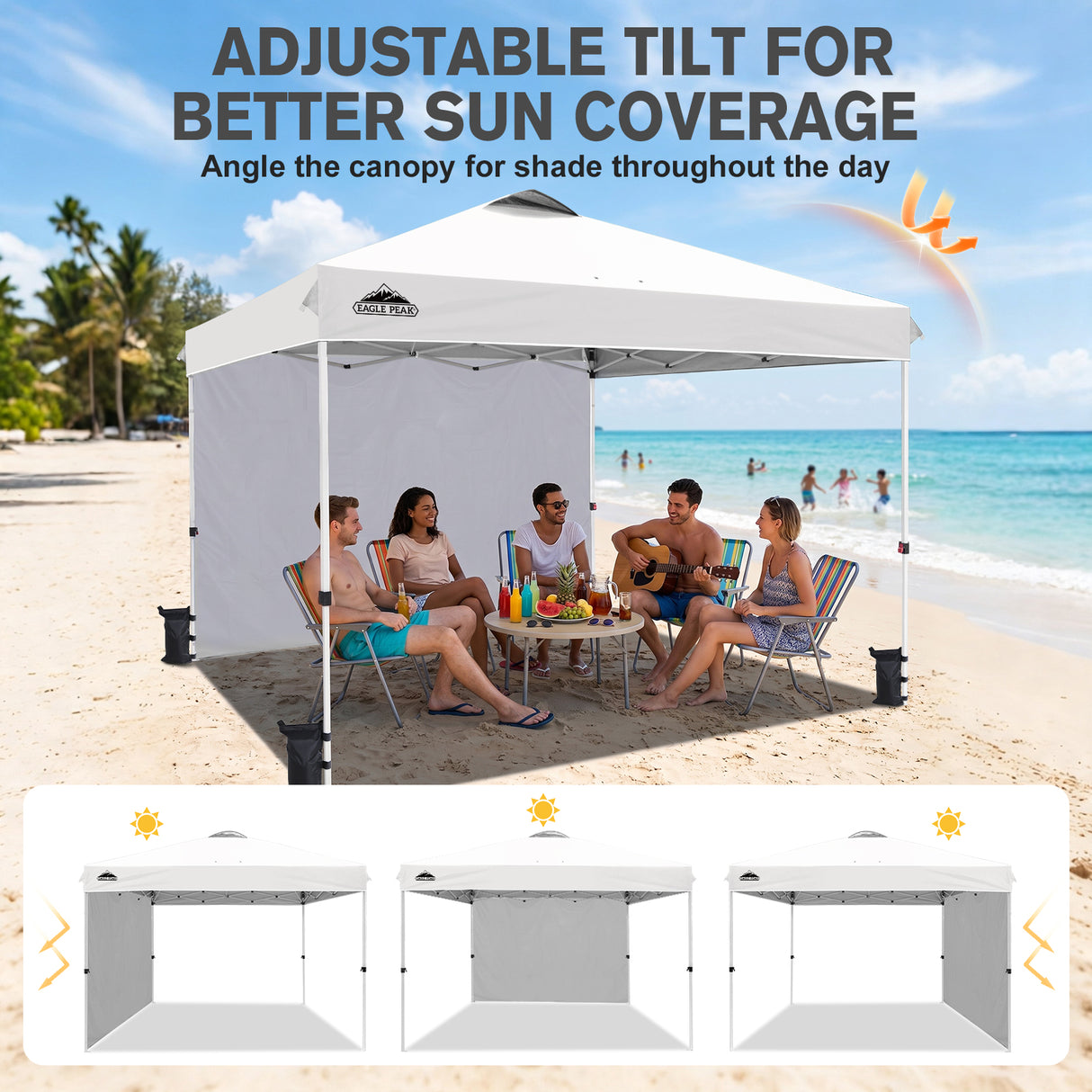 12x12 Pop Up Canopy Tent with 1 Sidewall