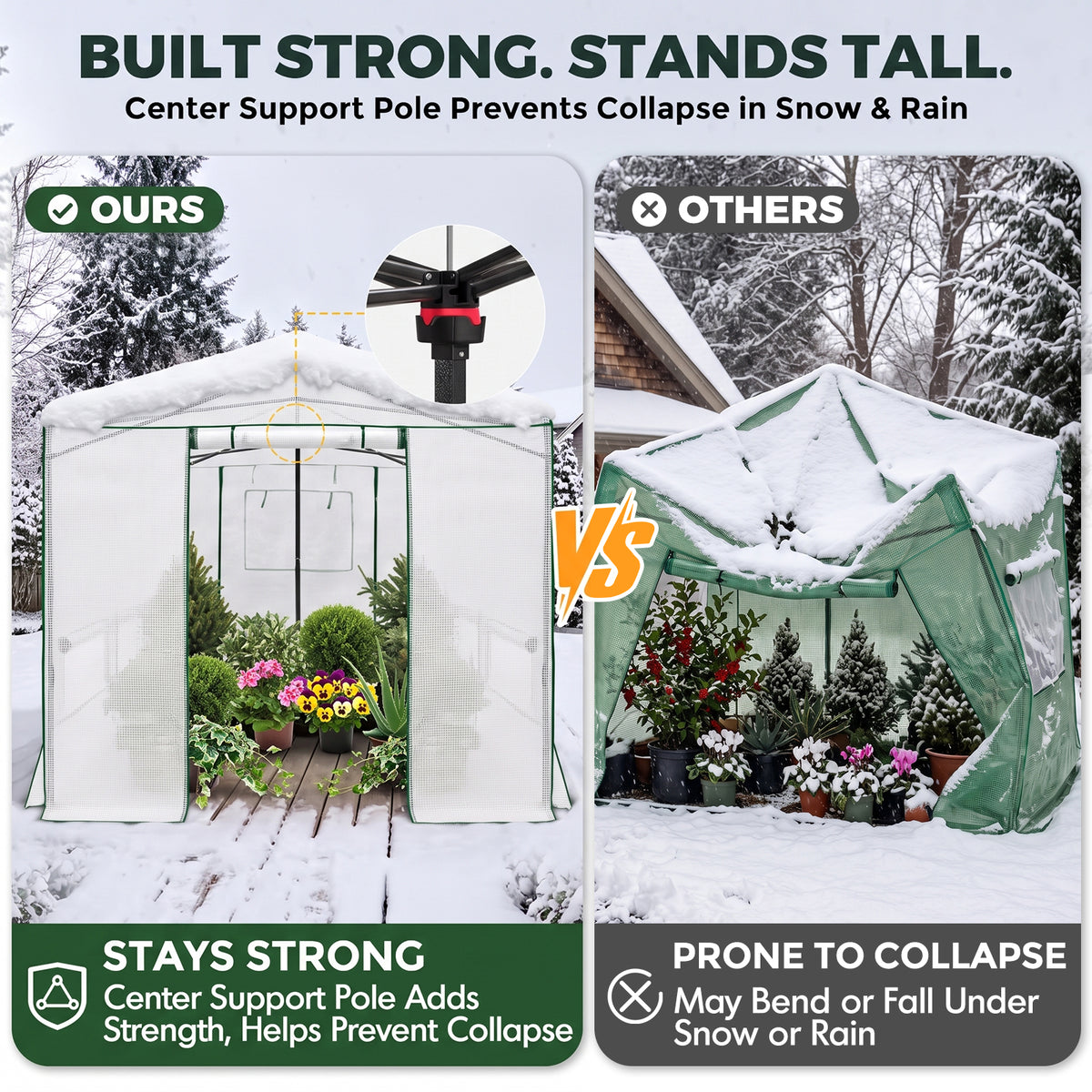 12x8 Easy Setup Pop Up Greenhouse, Support Pole