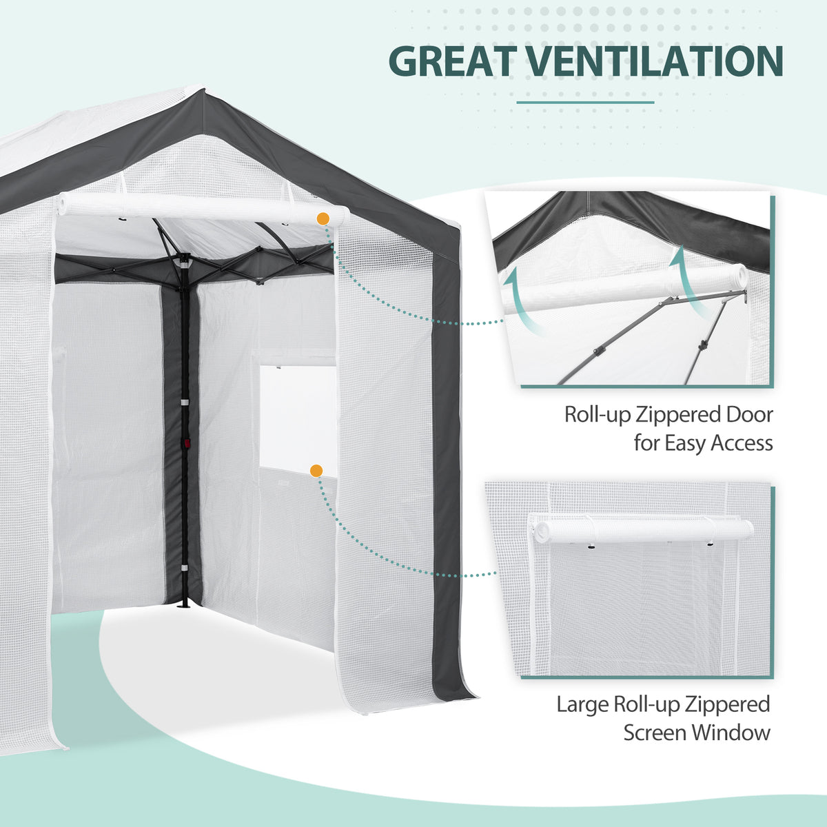 8x8 Walk In Pop Up Greenhouse