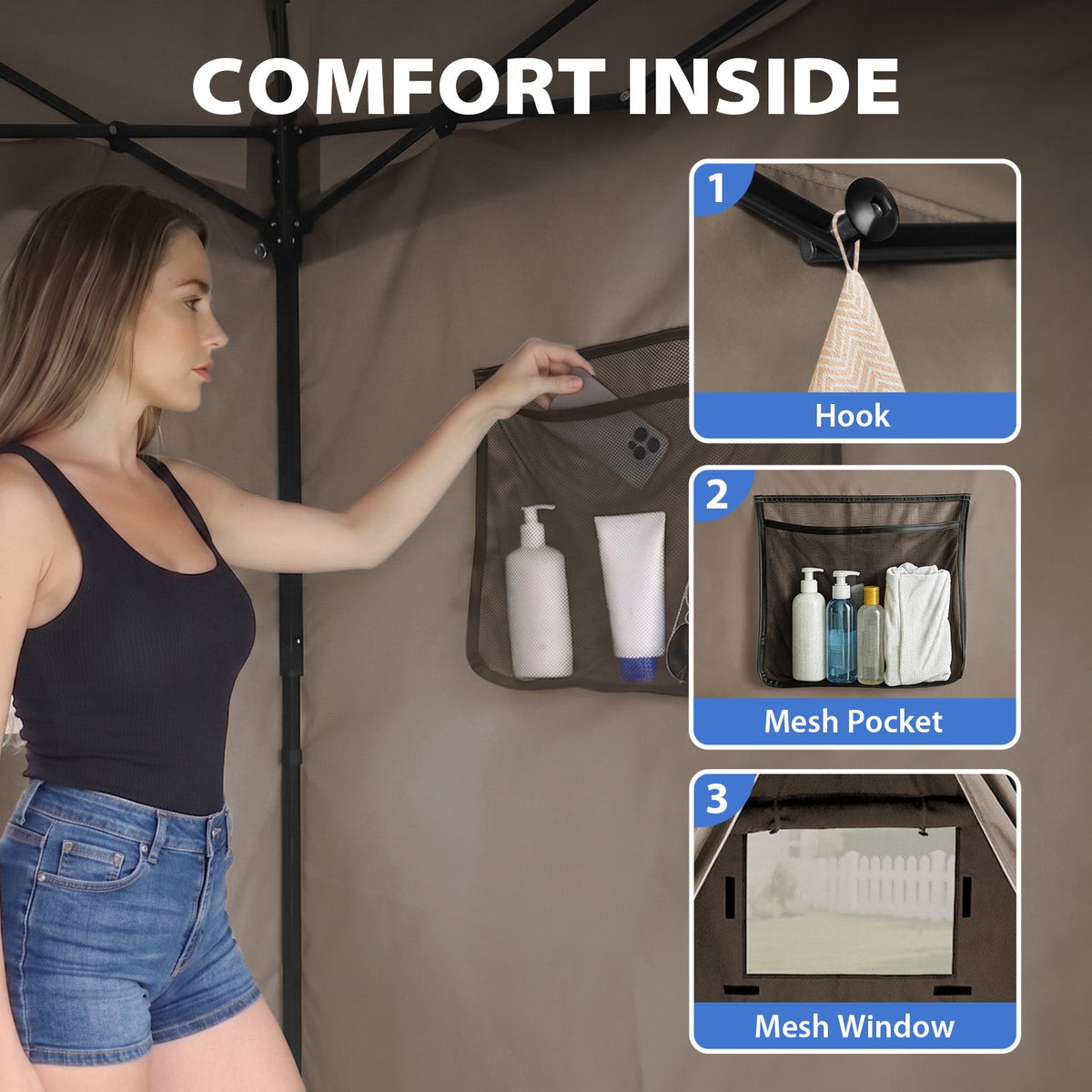 4x4 Pop Up Changing Tent, Flat Top Changing Room - Eagle Peak®