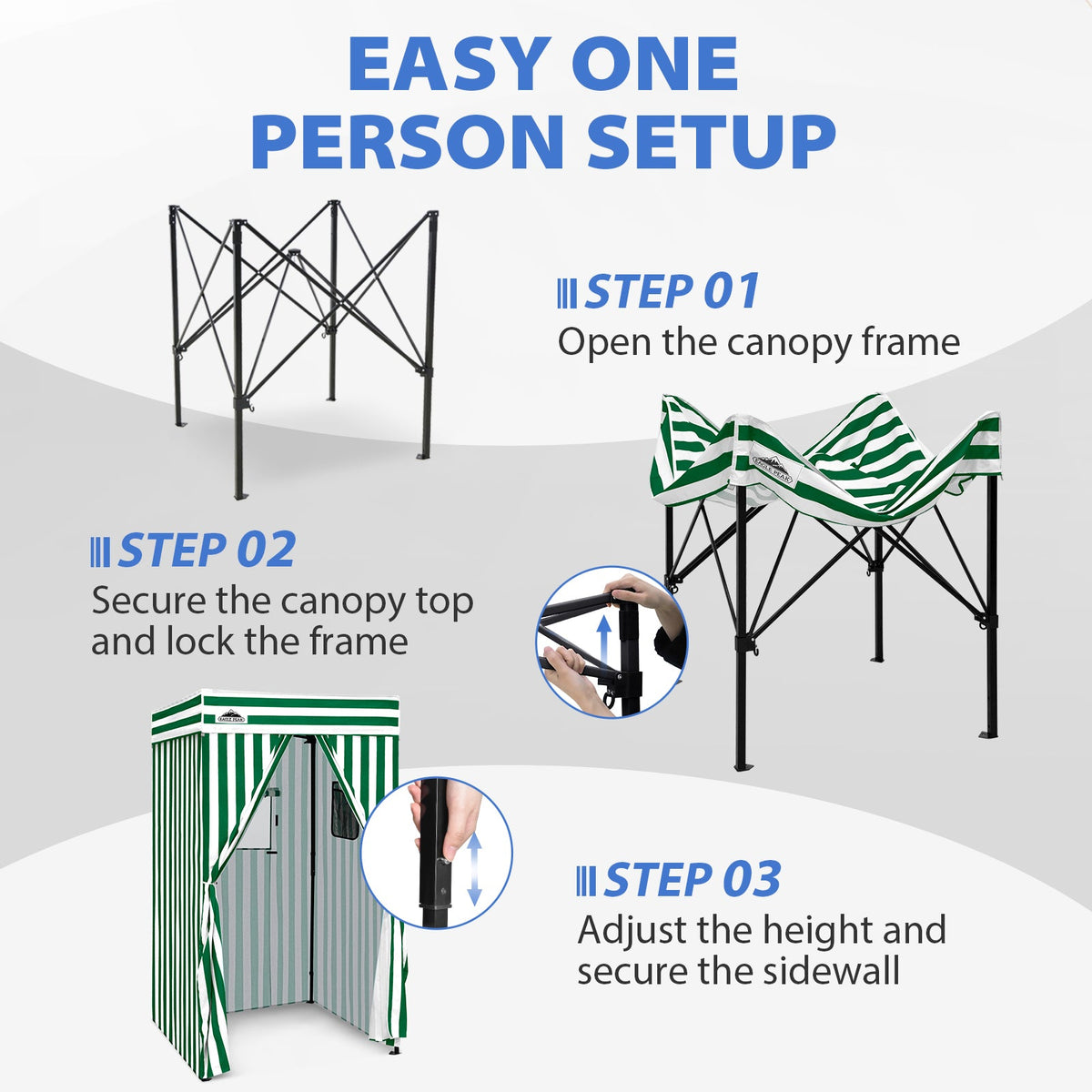 4x4 Pop Up Changing Tent, Flat Top Changing Room - Eagle Peak®