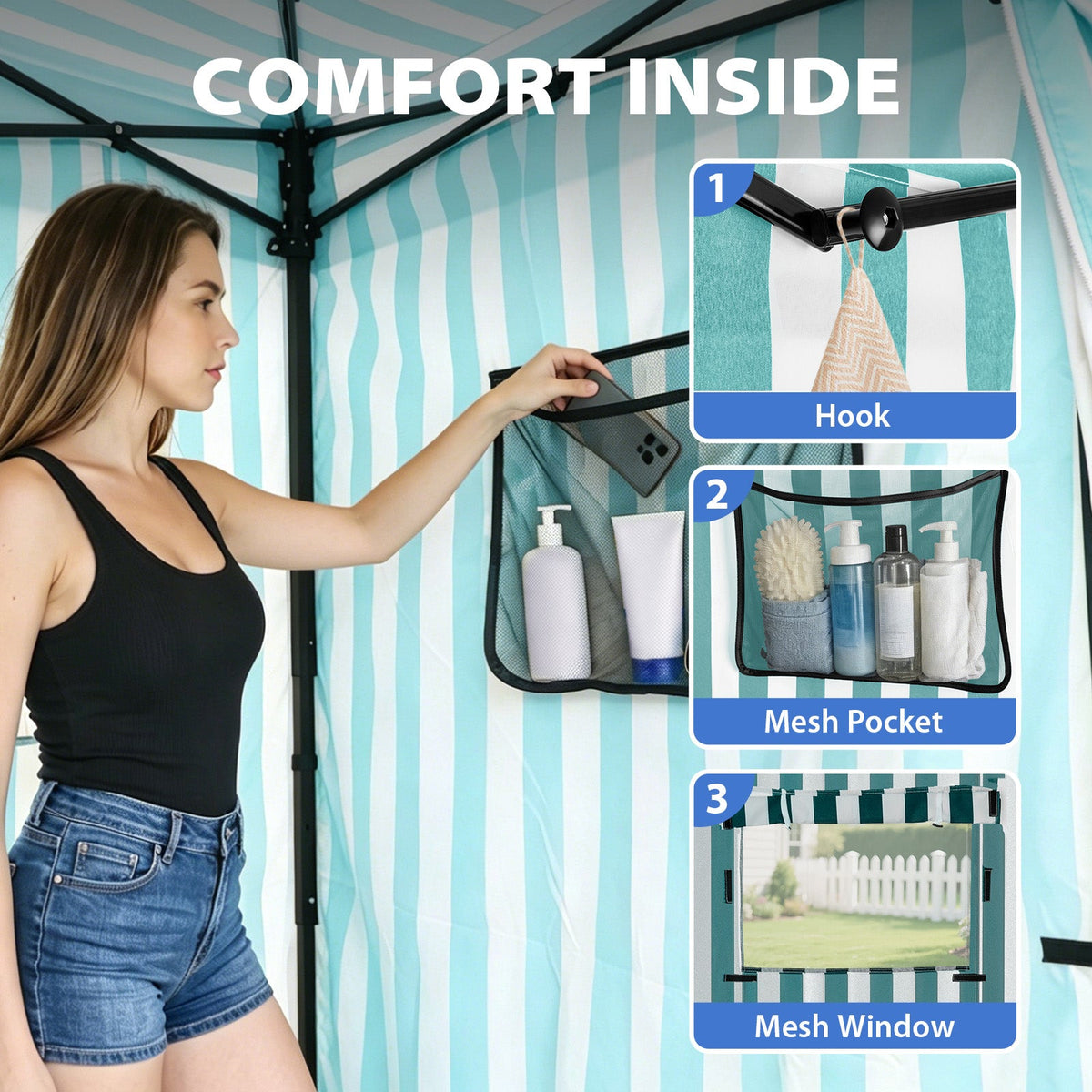 4x4 Pop Up Changing Tent, Flat Top Changing Room - Eagle Peak®
