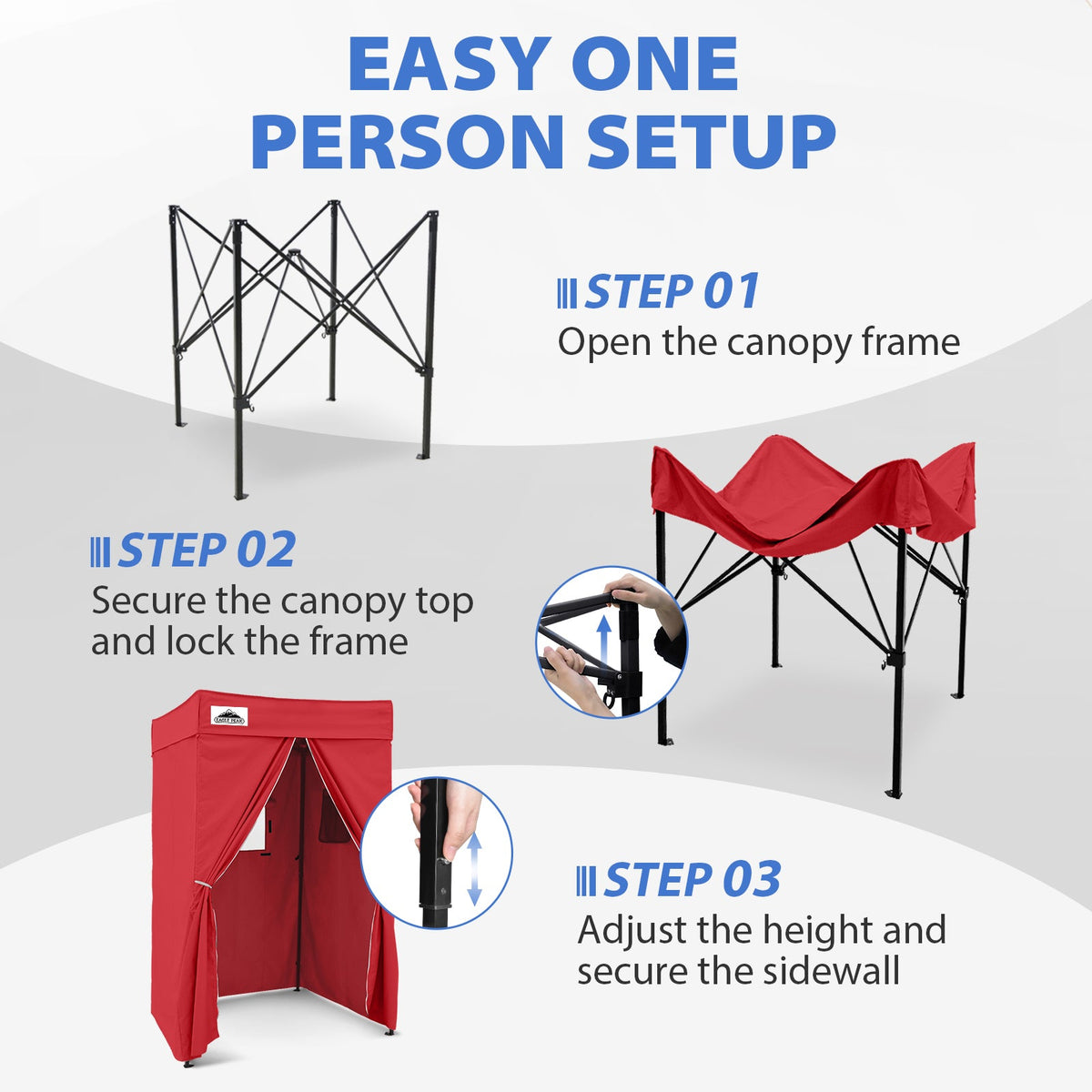 4x4 Pop Up Changing Tent, Flat Top Changing Room - Eagle Peak®