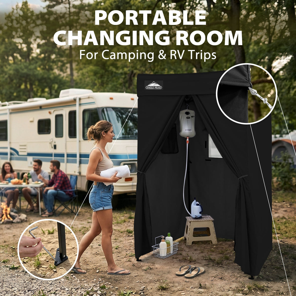 4x4 Pop Up Changing Tent, Flat Top Changing Room - Eagle Peak®