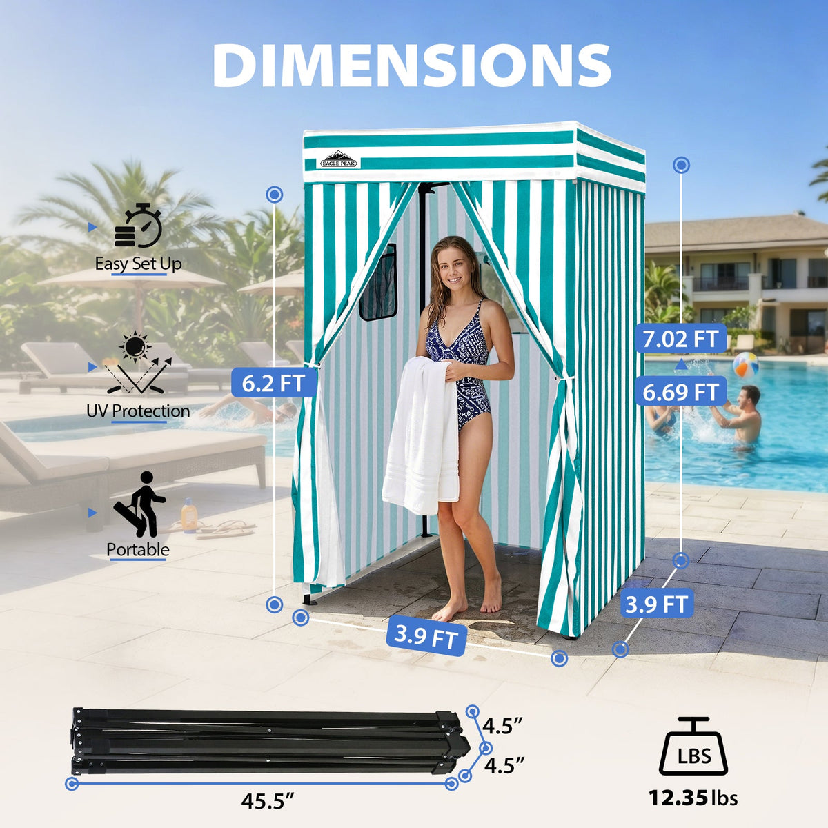 4x4 Pop Up Changing Tent, Flat Top Changing Room - Eagle Peak®