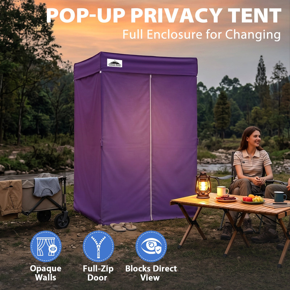 4x4 Pop Up Changing Tent, Flat Top Changing Room - Eagle Peak®