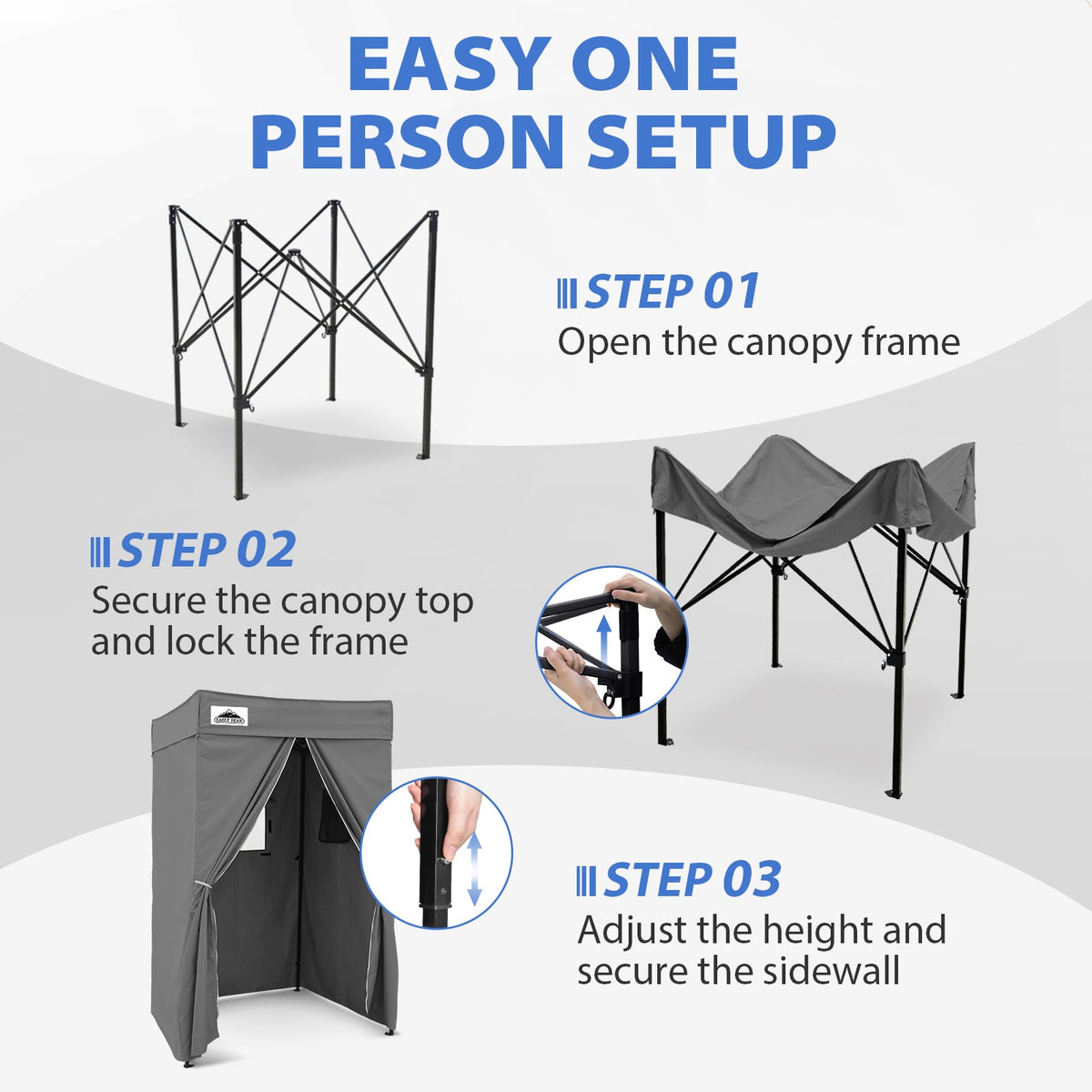 4x4 Pop Up Changing Tent, Flat Top Changing Room - Eagle Peak®