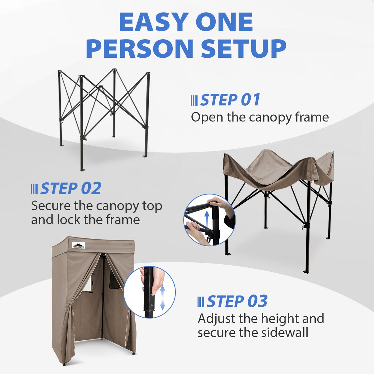 4x4 Pop Up Changing Tent, Flat Top Changing Room - Eagle Peak®
