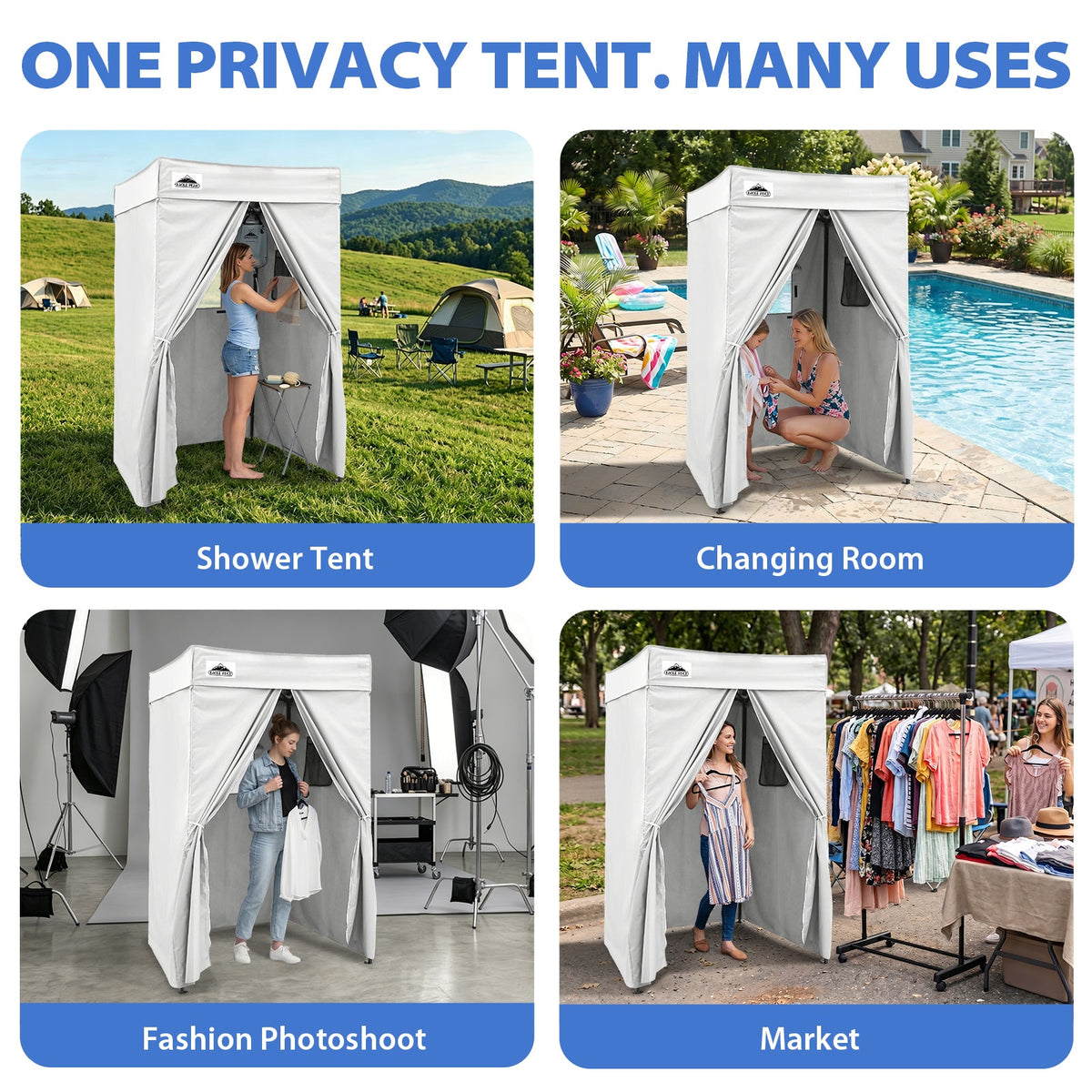 4x4 Pop Up Changing Tent, Flat Top Changing Room - Eagle Peak®