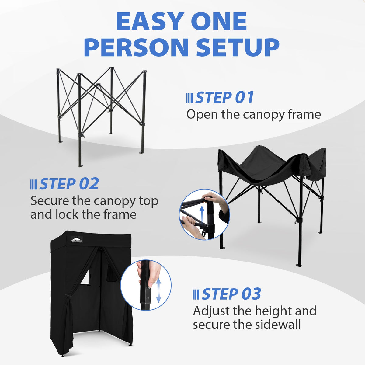 4x4 Pop Up Changing Tent, Flat Top Changing Room - Eagle Peak®