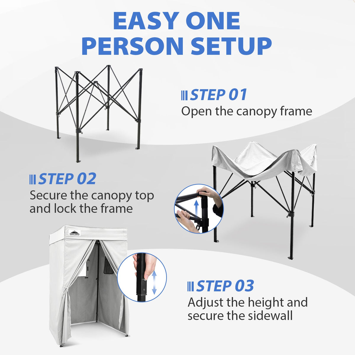 4x4 Pop Up Changing Tent, Flat Top Changing Room - Eagle Peak®
