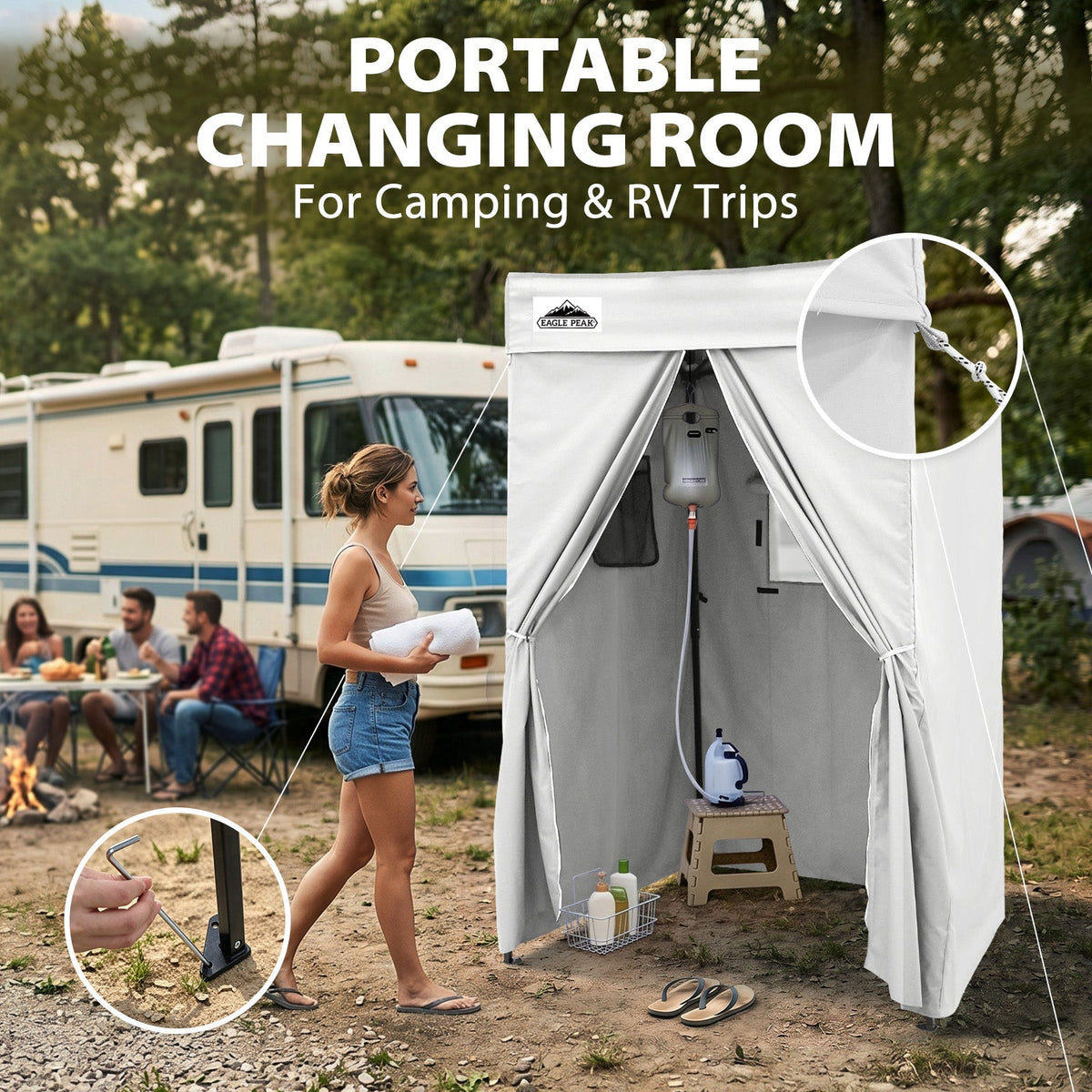 4x4 Pop Up Changing Tent, Flat Top Changing Room - Eagle Peak®