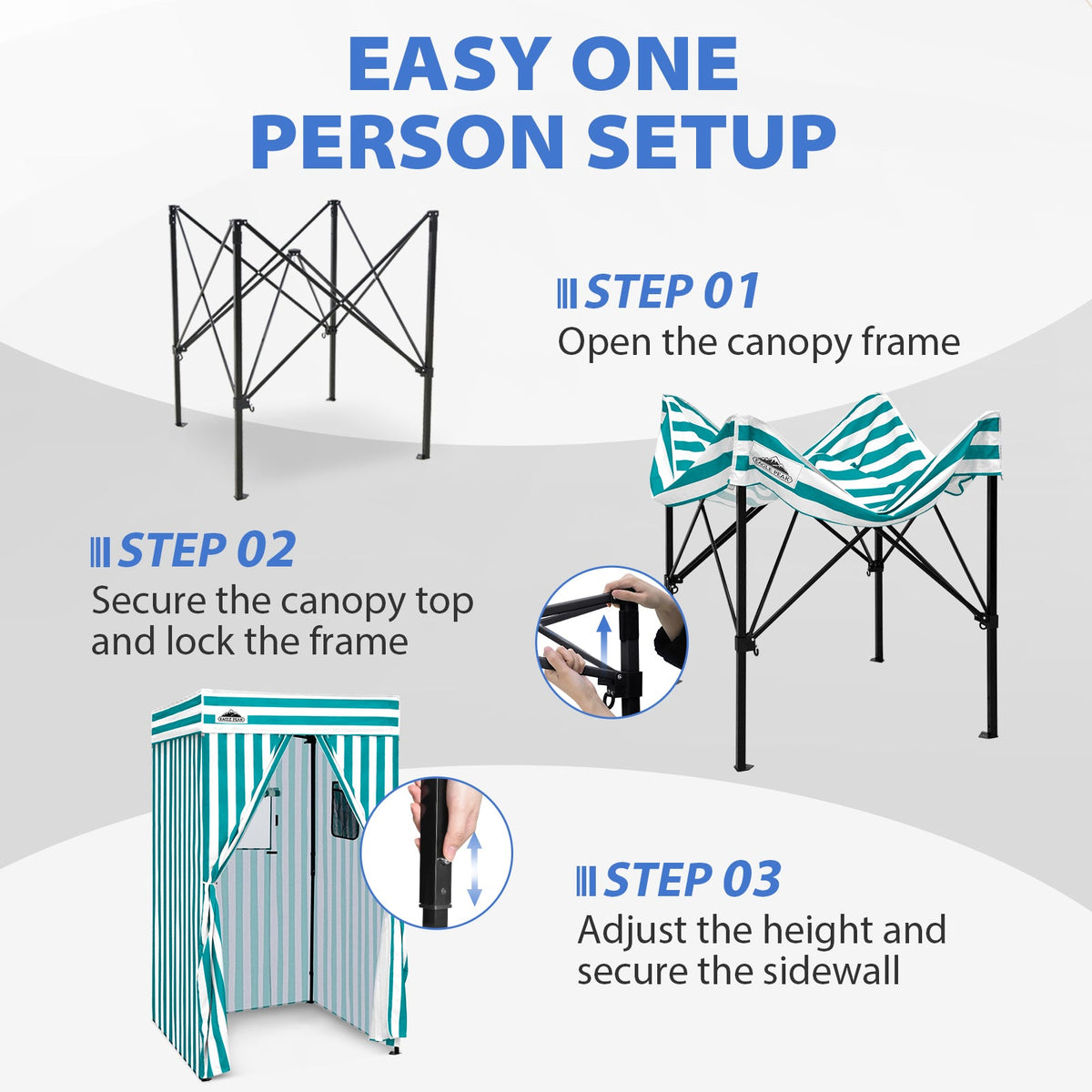 4x4 Pop Up Changing Tent, Flat Top Changing Room - Eagle Peak®