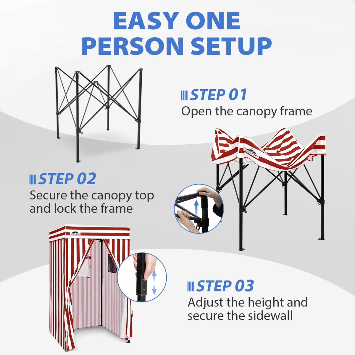 4x4 Pop Up Changing Tent, Flat Top Changing Room - Eagle Peak®