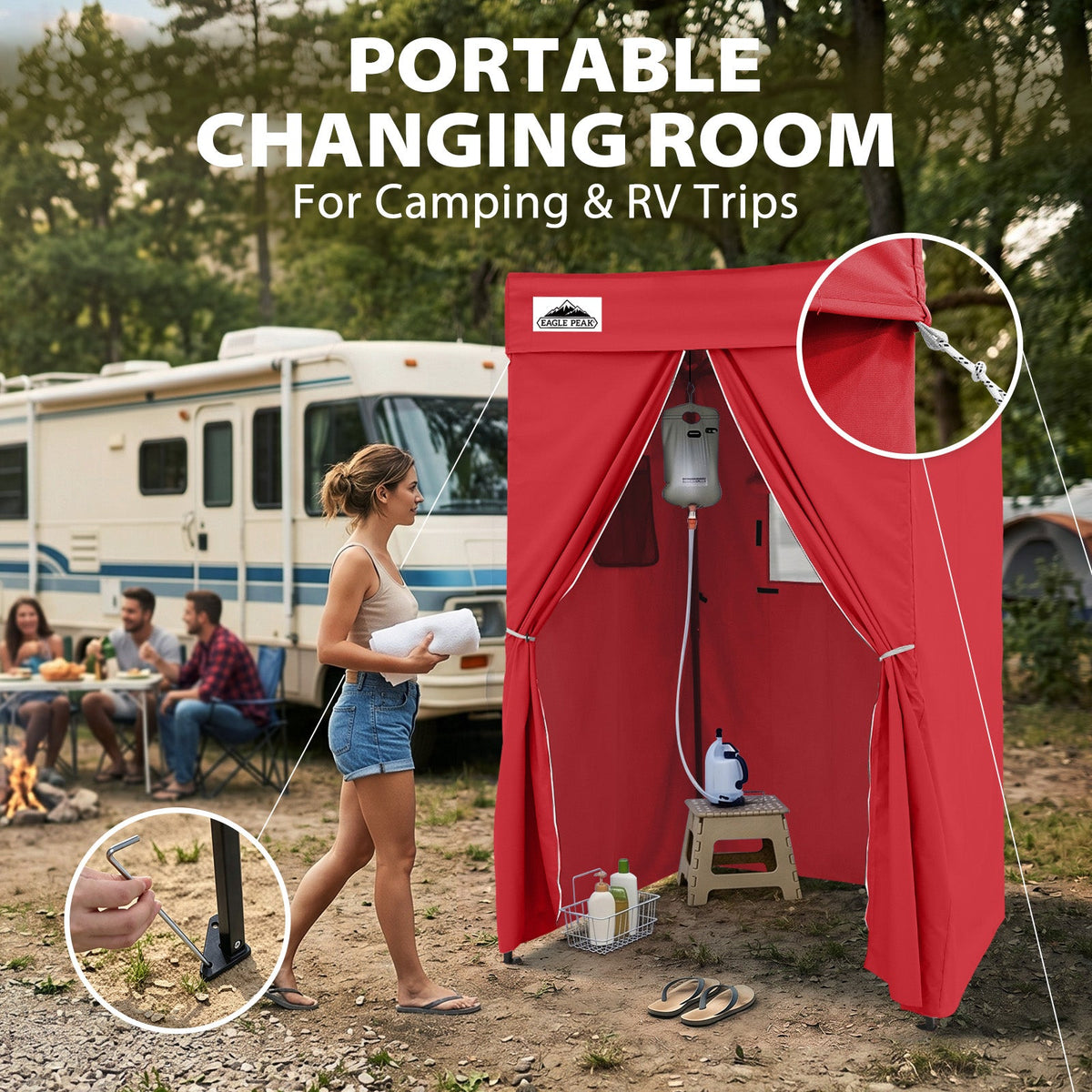 4x4 Pop Up Changing Tent, Flat Top Changing Room - Eagle Peak®