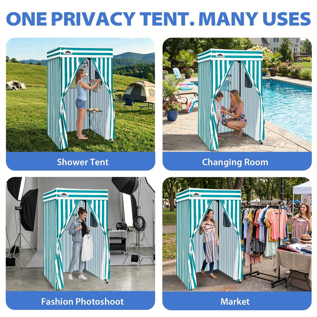 4x4 Pop Up Changing Tent, Flat Top Changing Room - Eagle Peak®