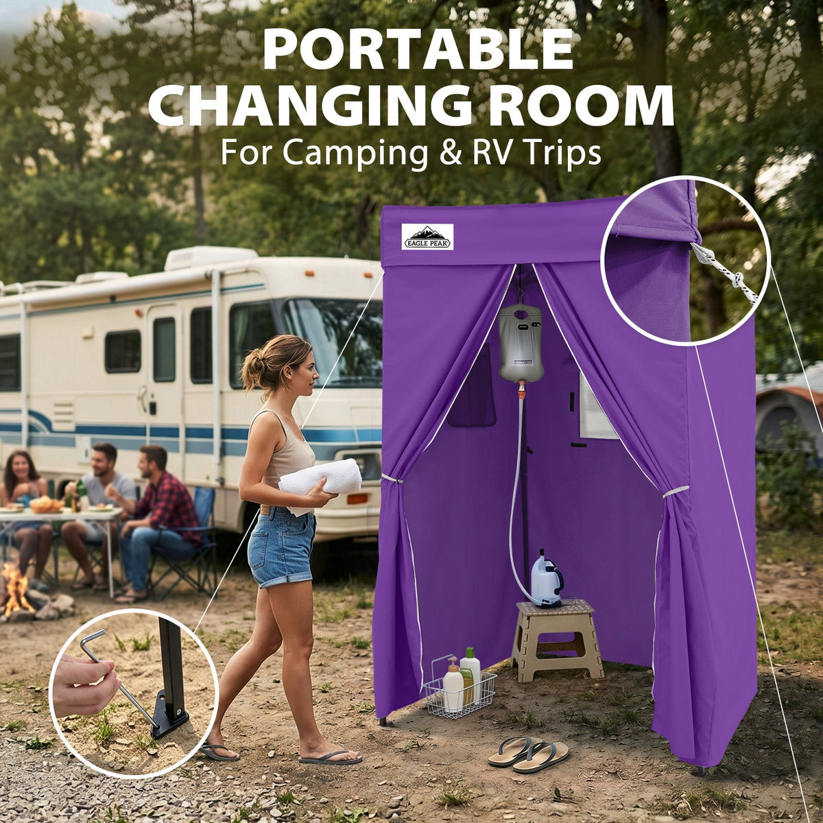 4x4 Pop Up Changing Tent, Flat Top Changing Room - Eagle Peak®