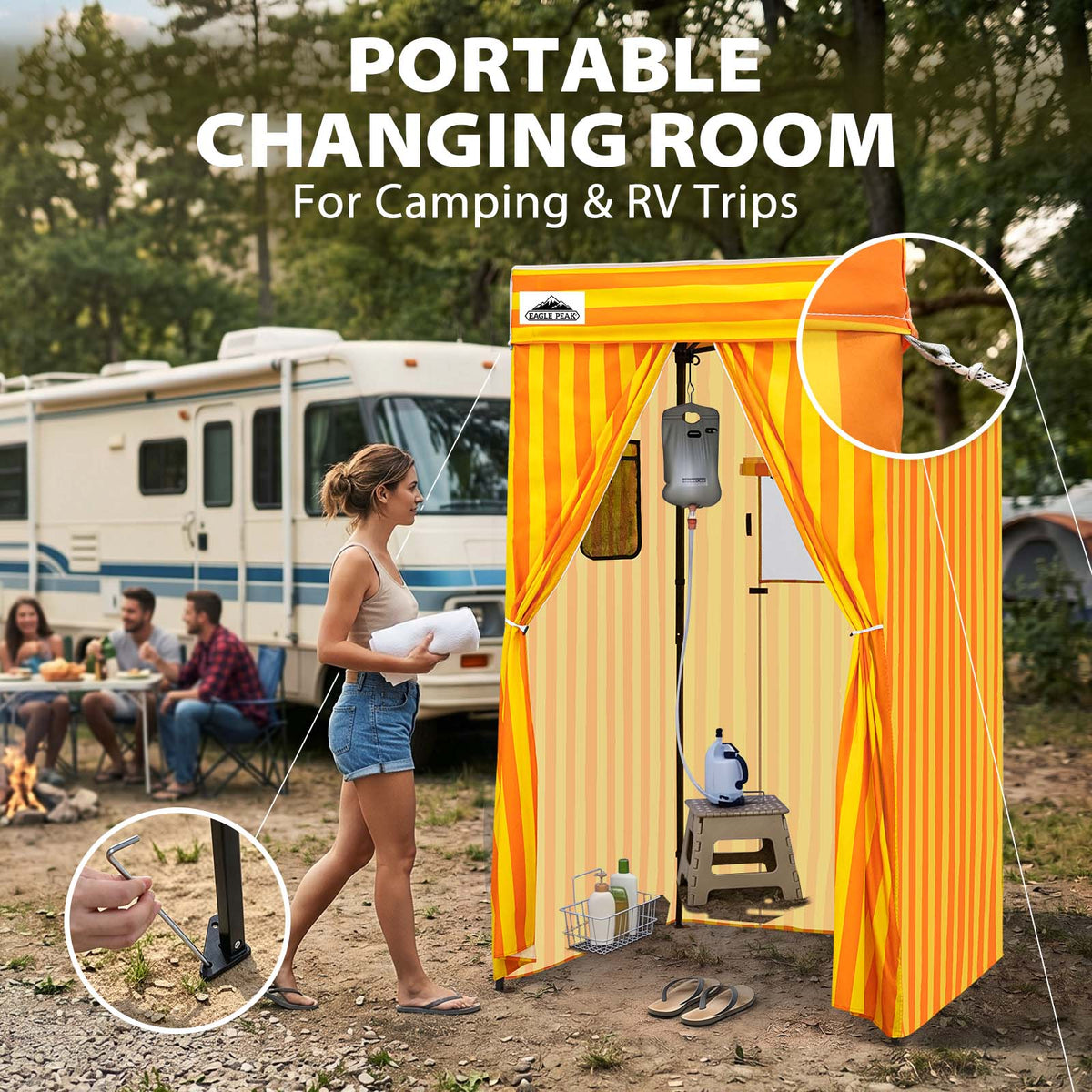 4x4 Pop Up Changing Tent, Flat Top Changing Room - Eagle Peak®