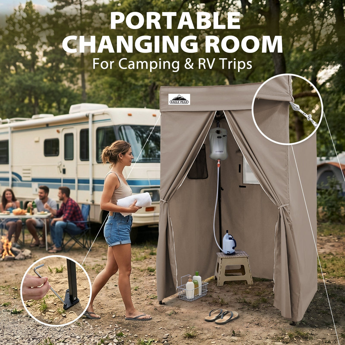4x4 Pop Up Changing Tent, Flat Top Changing Room - Eagle Peak®