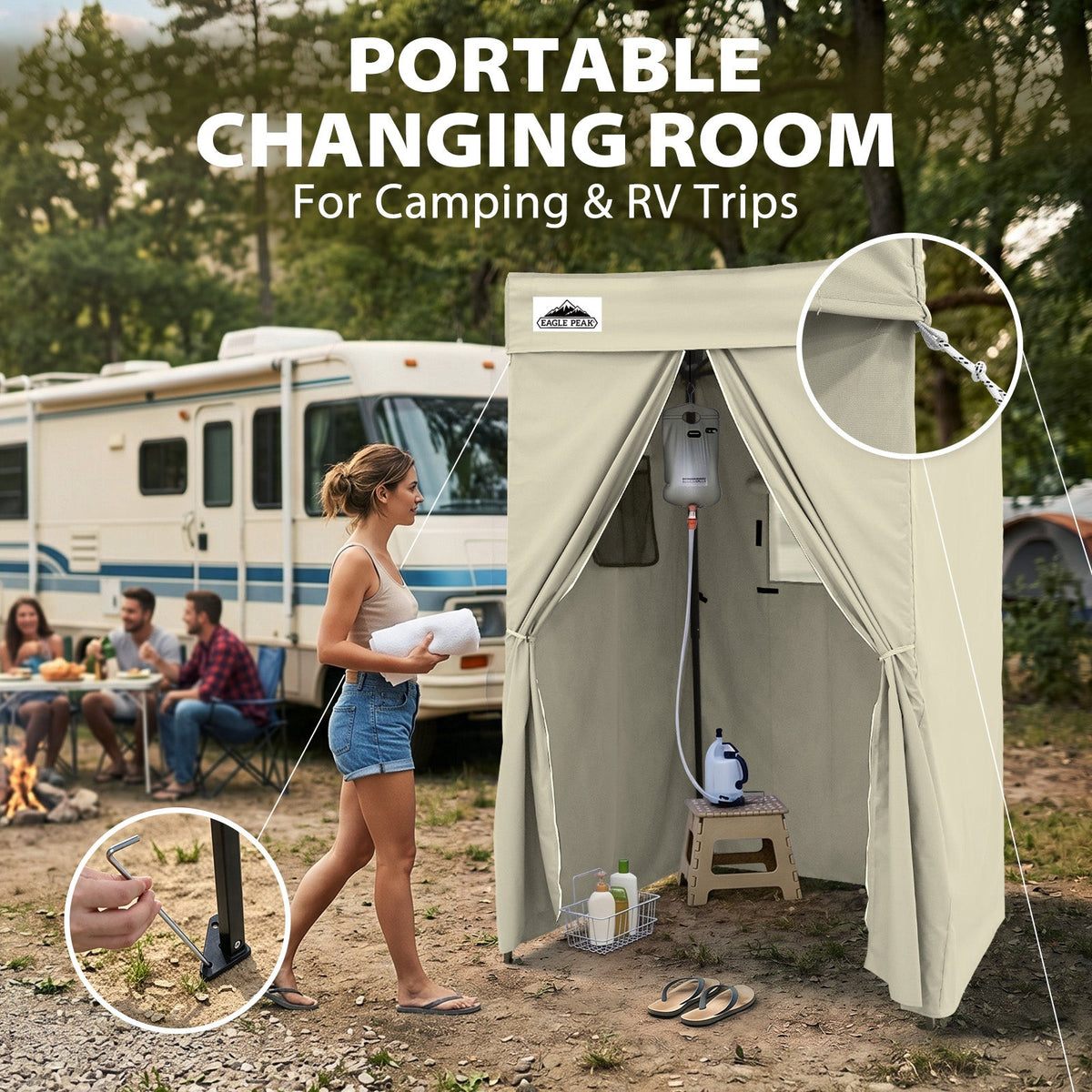 4x4 Pop Up Changing Tent, Flat Top Changing Room - Eagle Peak®