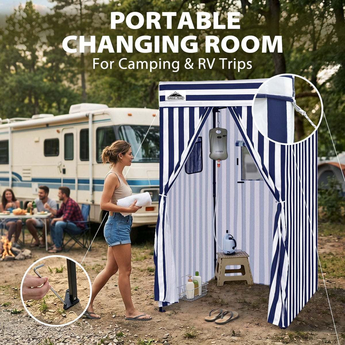 4x4 Pop Up Changing Tent, Flat Top Changing Room - Eagle Peak®