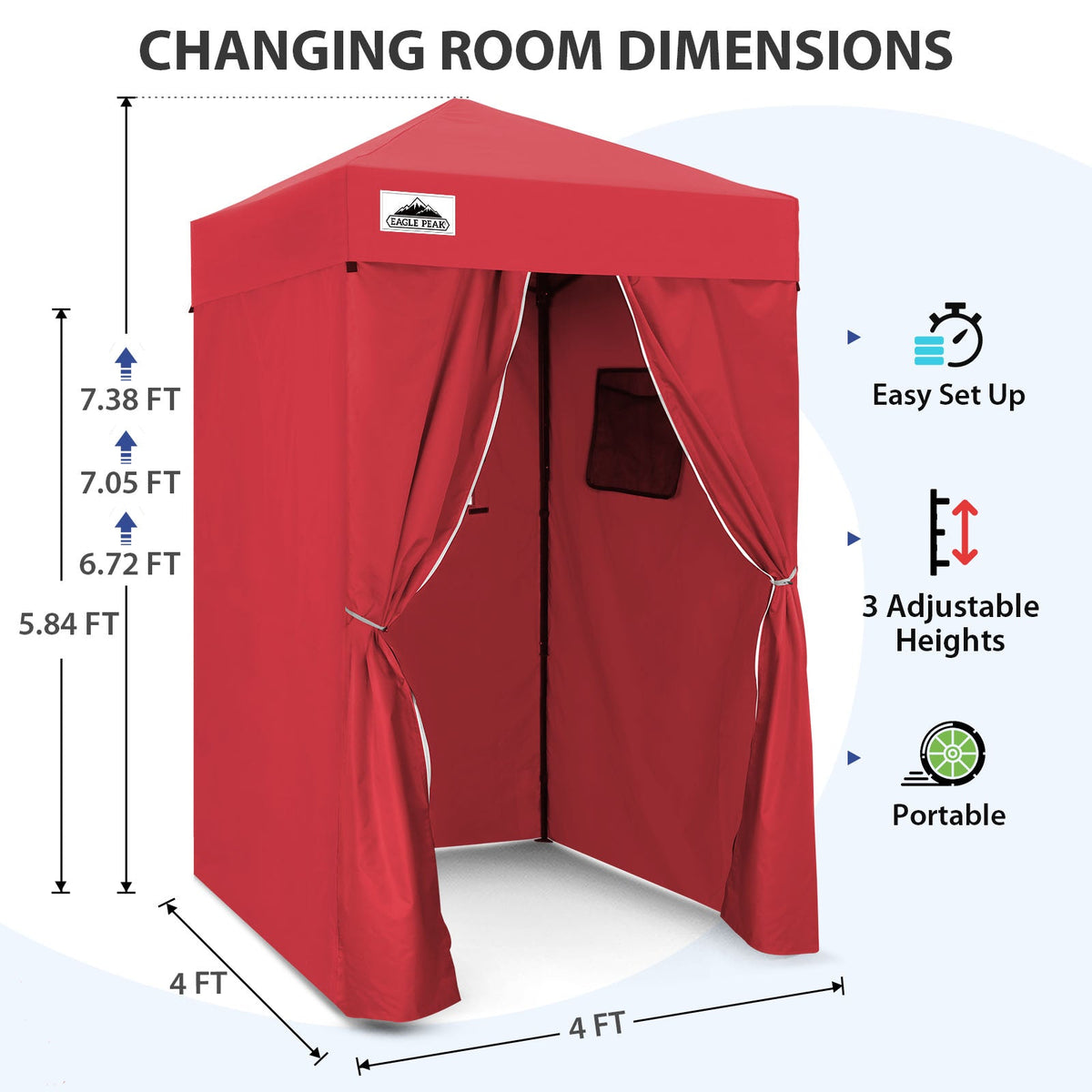 4x4 Pop Up Changing Tent, Portable Changing Room - Eagle Peak®