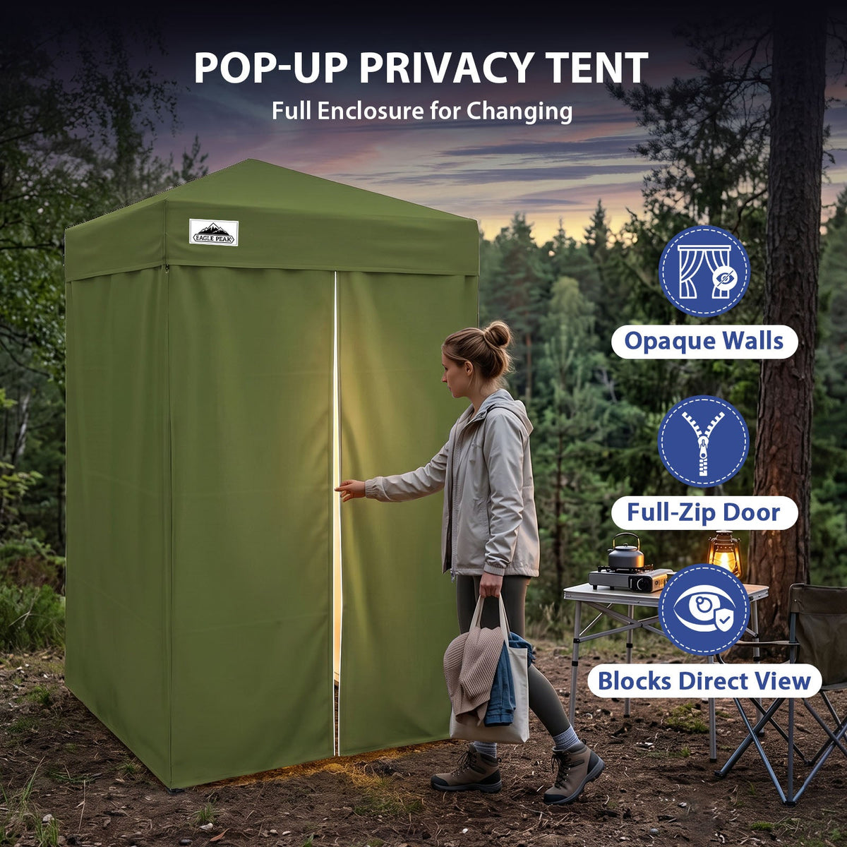 4x4 Pop Up Changing Tent, Portable Changing Room - Eagle Peak®