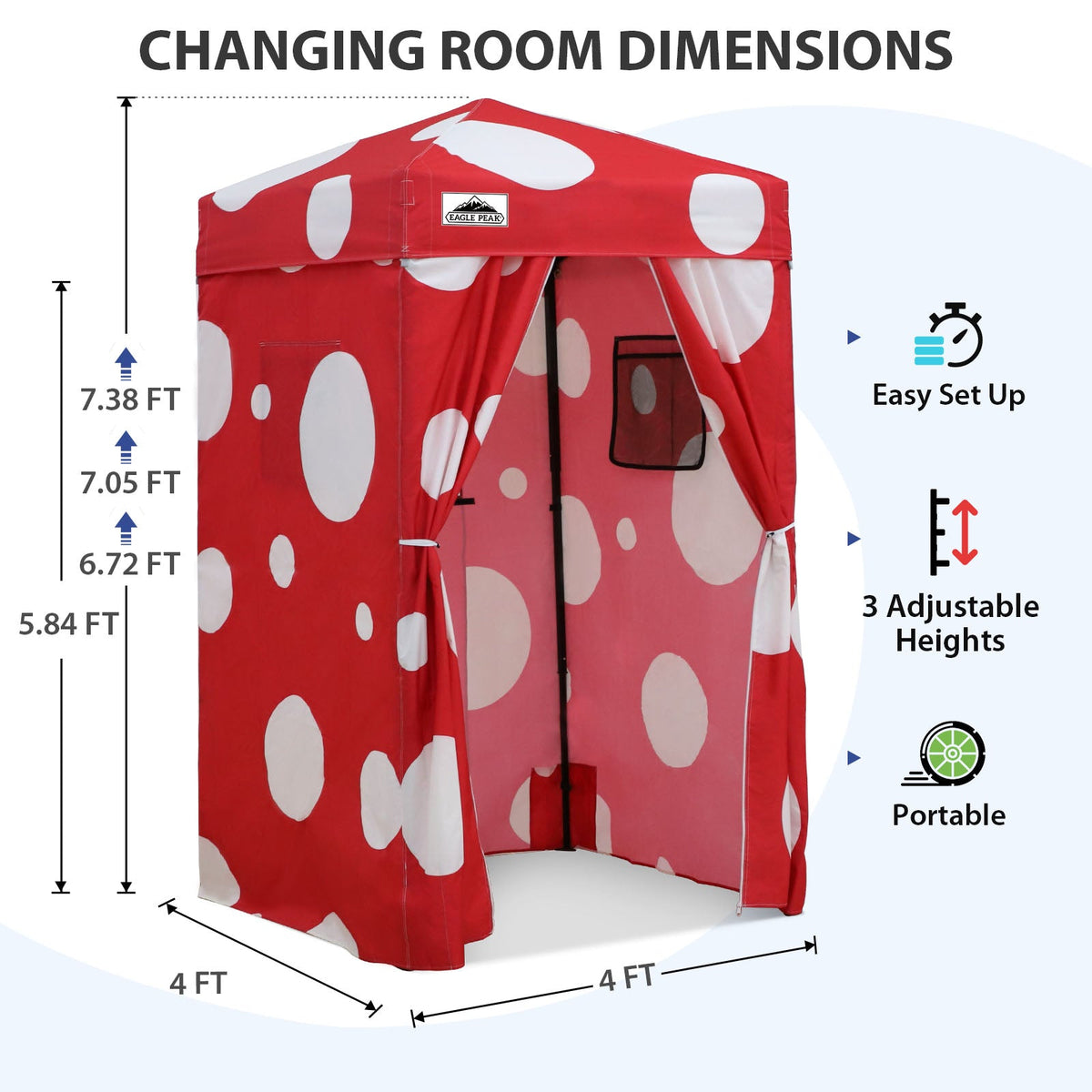 4x4 Pop Up Changing Tent, Portable Changing Room - Eagle Peak®