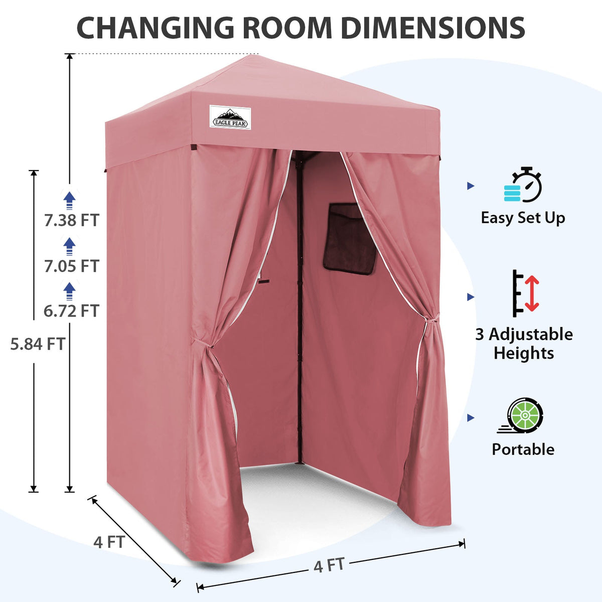 4x4 Pop Up Changing Tent, Portable Changing Room - Eagle Peak®