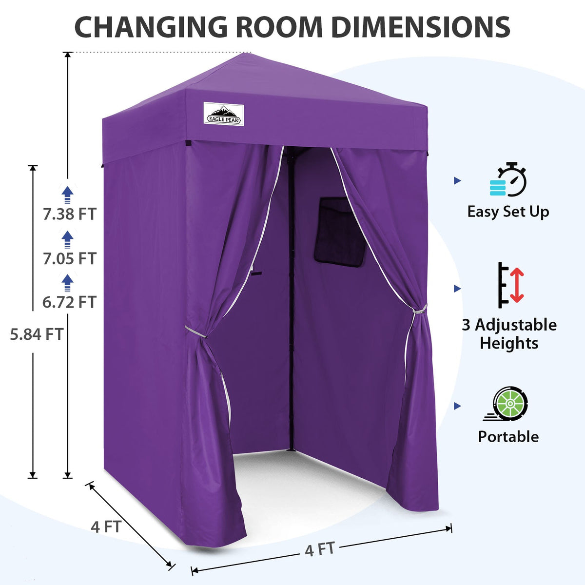 4x4 Pop Up Changing Tent, Portable Changing Room - Eagle Peak®