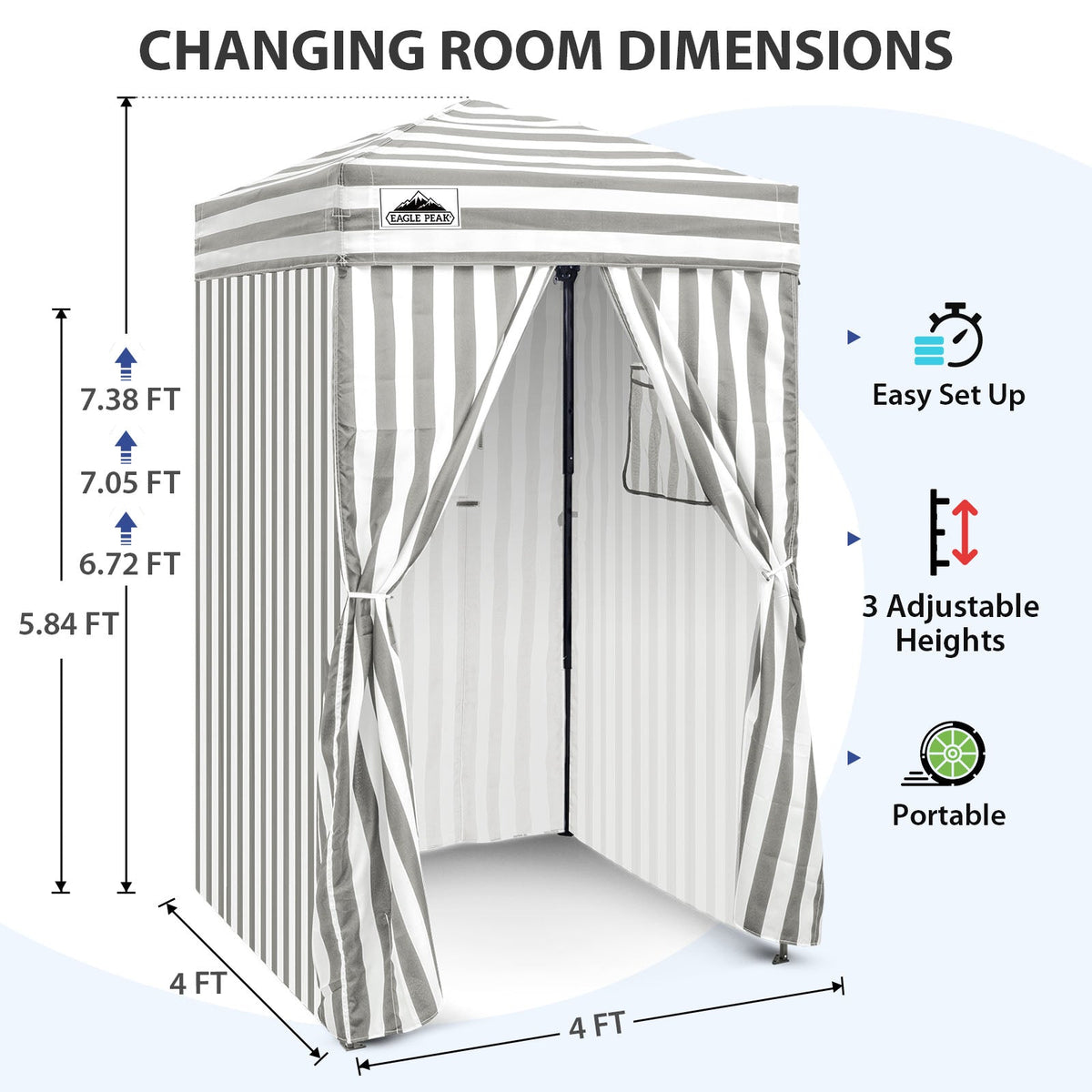 4x4 Pop Up Changing Tent, Portable Changing Room - Eagle Peak®