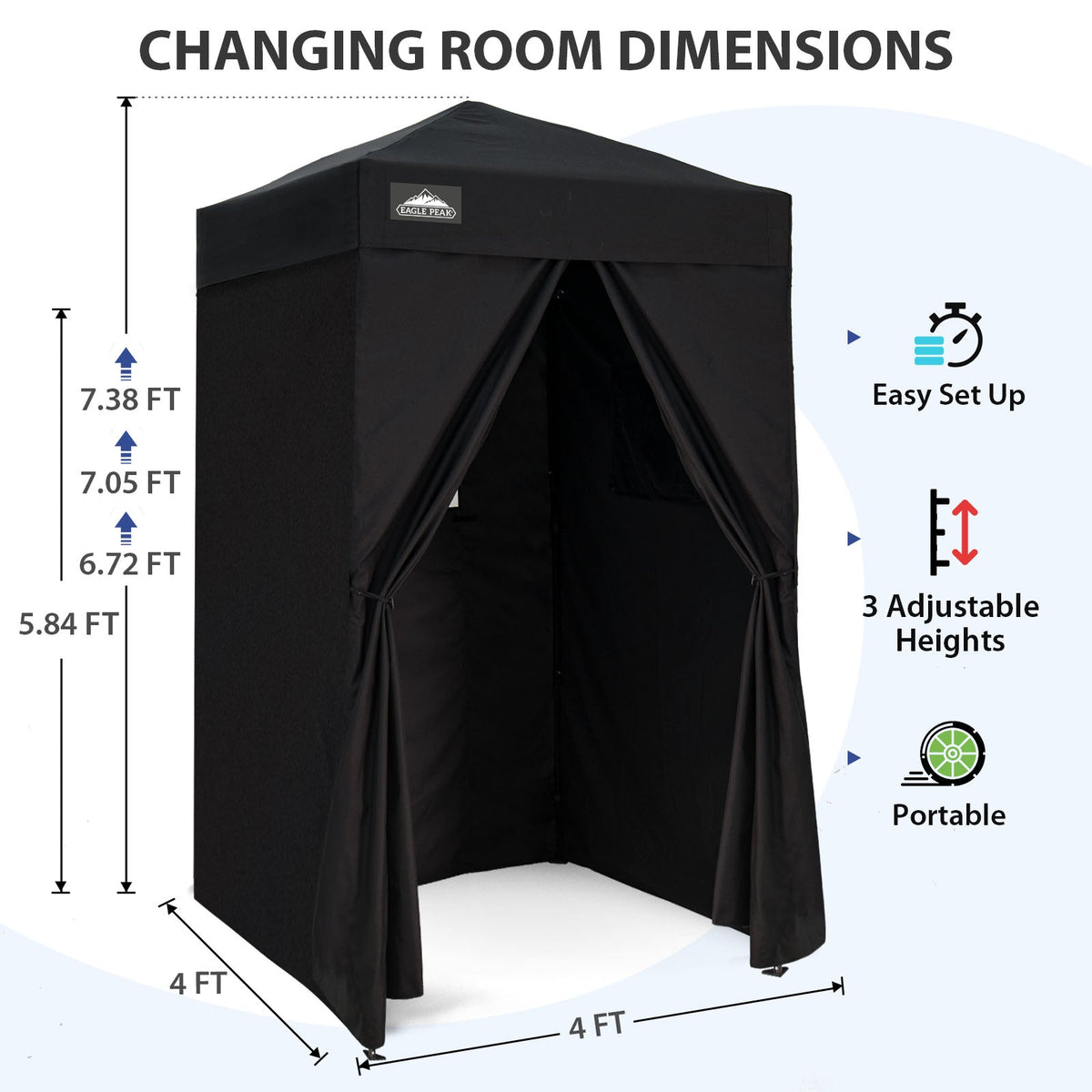 4x4 Pop Up Changing Tent, Portable Changing Room - Eagle Peak®