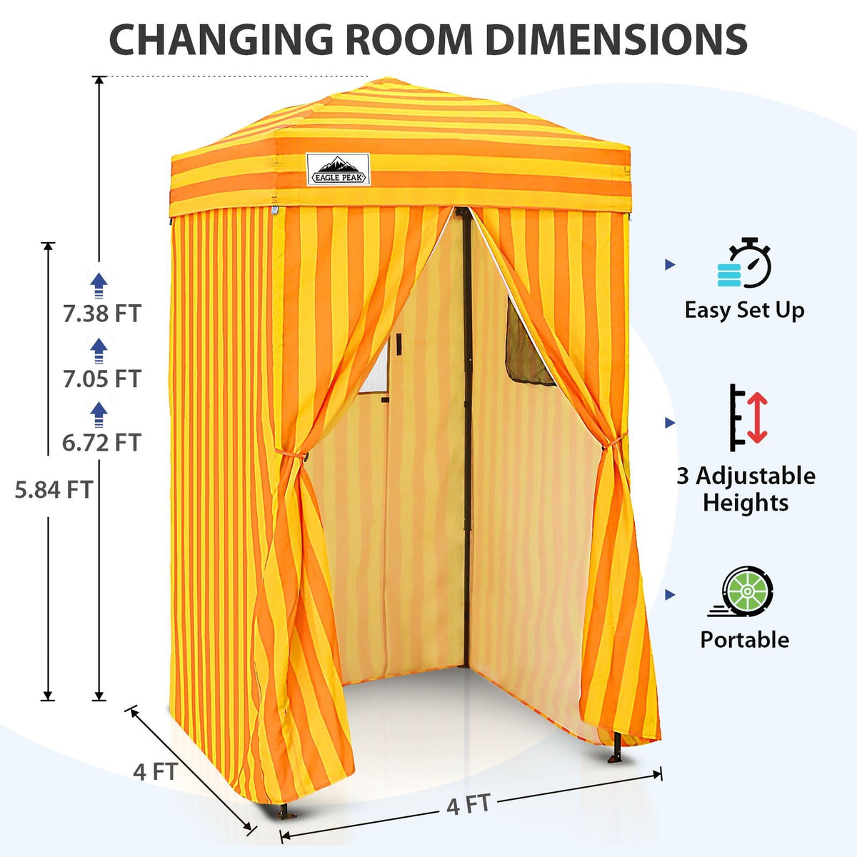 4x4 Pop Up Changing Tent, Portable Changing Room - Eagle Peak®