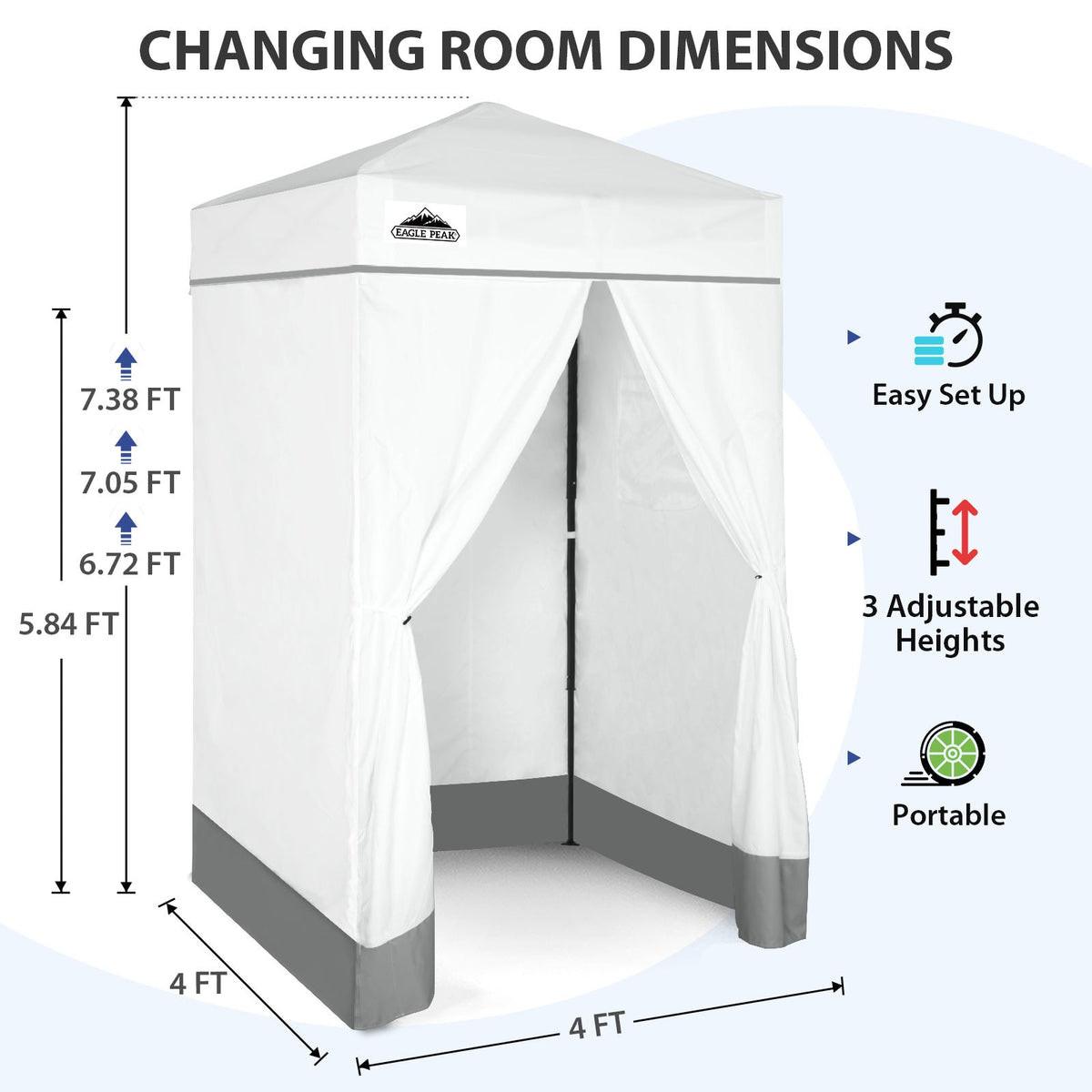 4x4 Pop Up Changing Tent, Portable Changing Room - Eagle Peak®