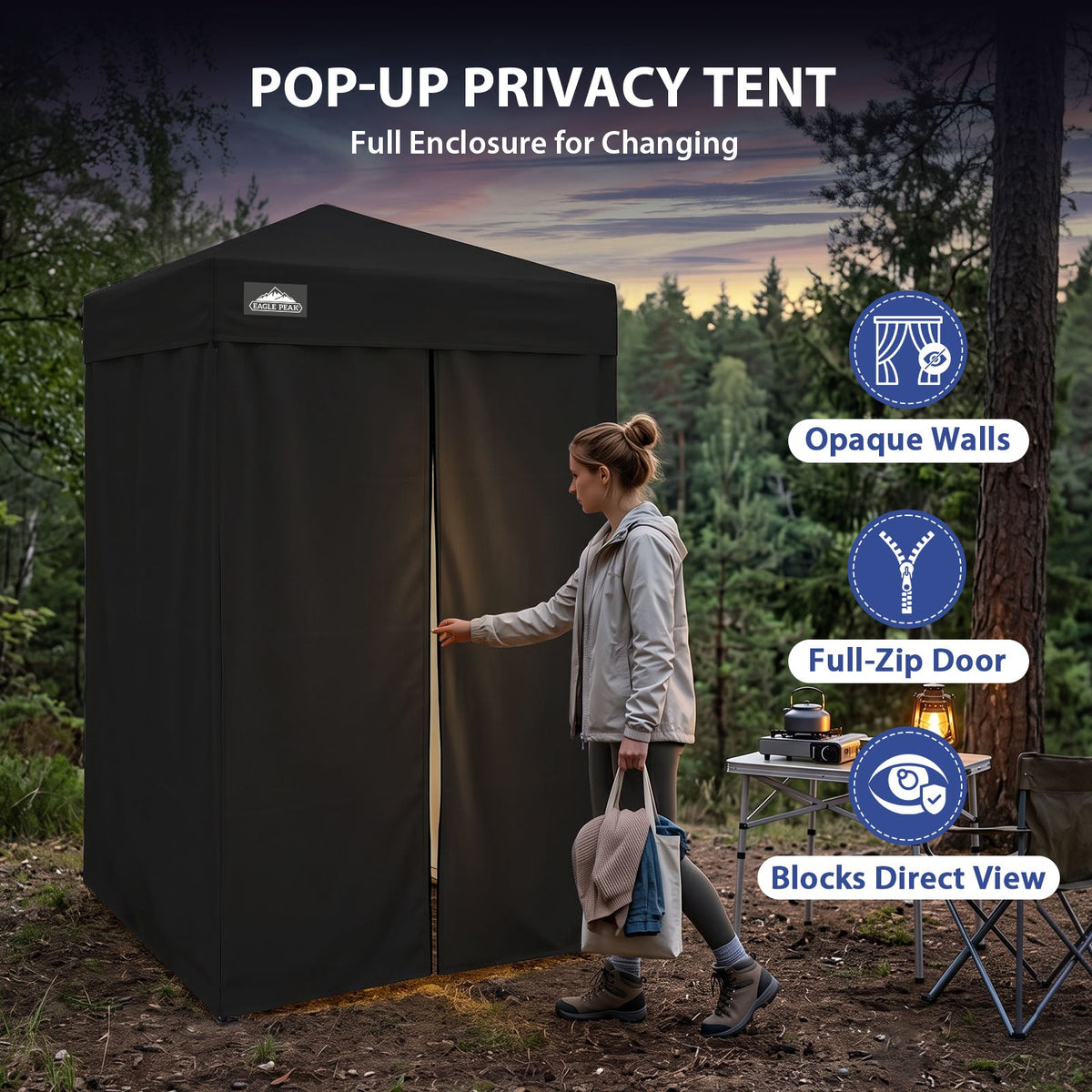 4x4 Pop Up Changing Tent, Portable Changing Room - Eagle Peak®