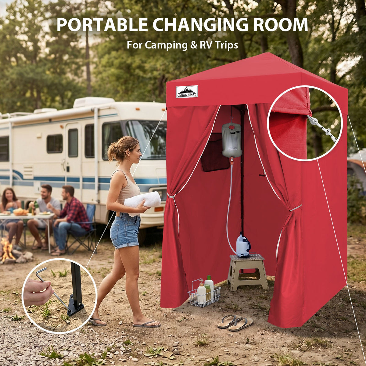 4x4 Pop Up Changing Tent, Portable Changing Room - Eagle Peak®