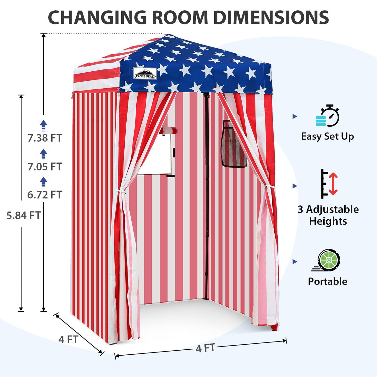4x4 Pop Up Changing Tent, Portable Changing Room - Eagle Peak®