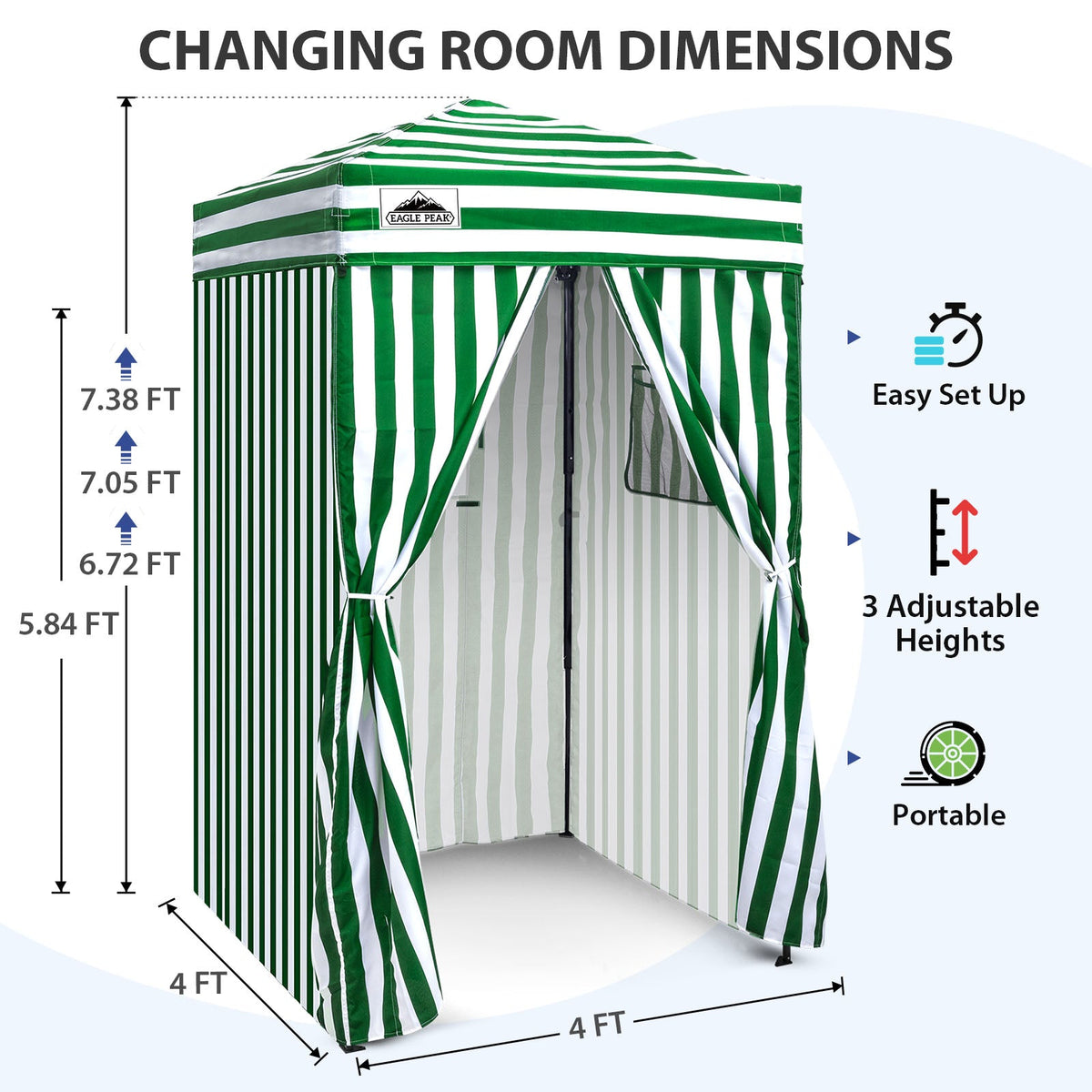 4x4 Pop Up Changing Tent, Portable Changing Room - Eagle Peak®