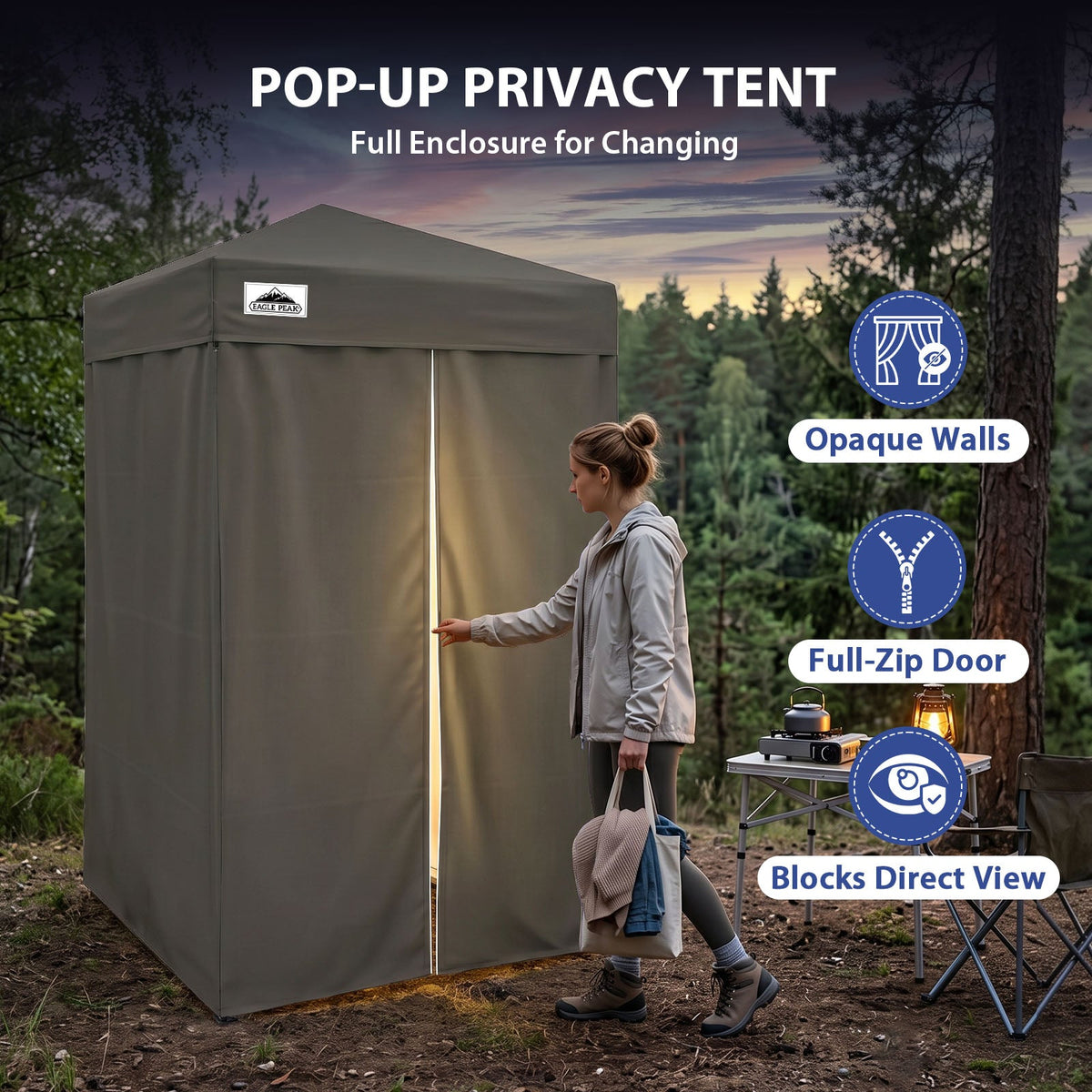 4x4 Pop Up Changing Tent, Portable Changing Room - Eagle Peak®