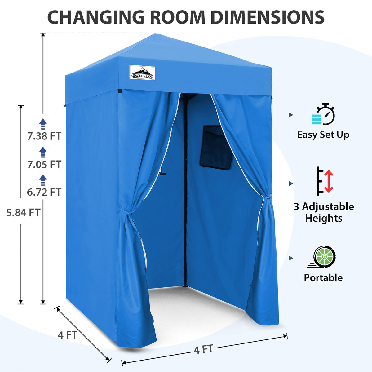 4x4 Pop Up Changing Tent, Portable Changing Room - Eagle Peak®