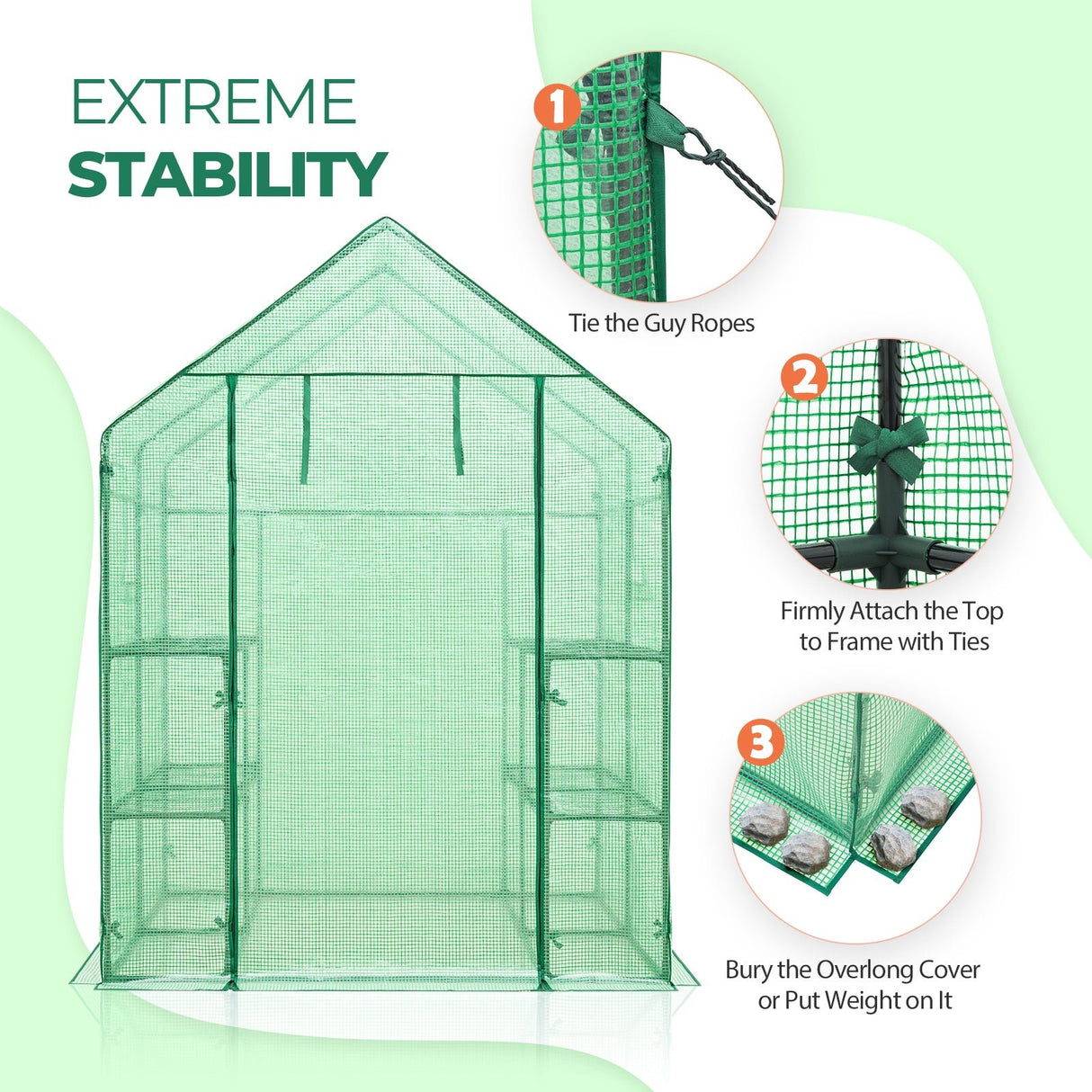 57'' x 57'' x 77'' Mini Walk - in Greenhouse - Eagle Peak