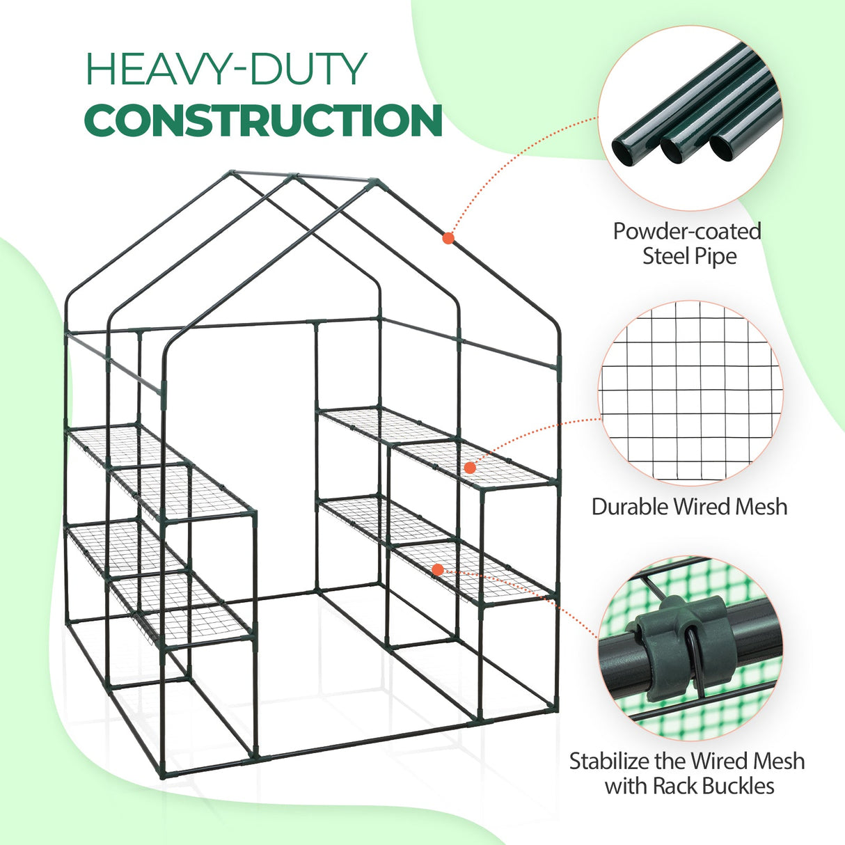 57'' x 57'' x 77'' Mini Walk - in Greenhouse - Eagle Peak