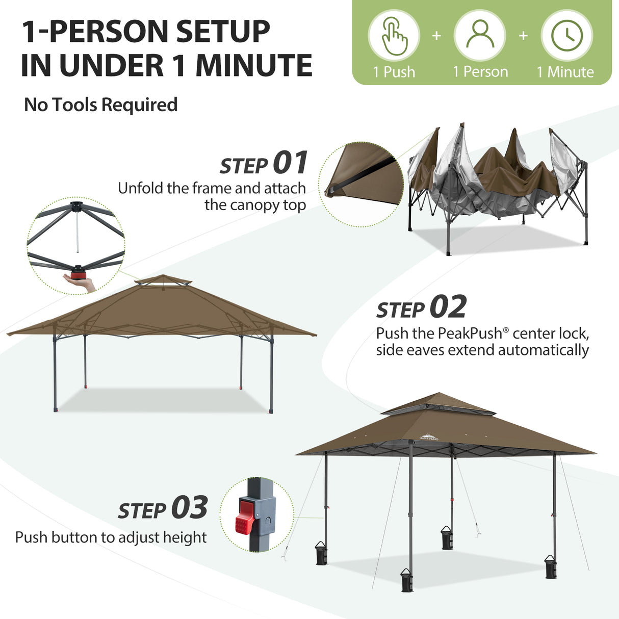 13x13 Straight Leg Pop Up Canopy Tent with 169 sqft of Shade