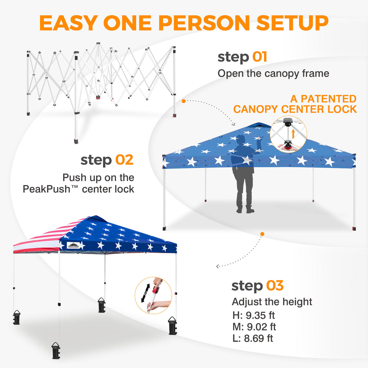 Easy Setup Straight Leg 10x10 Pop Up Canopy Tent w/ 100 sqft of Shade