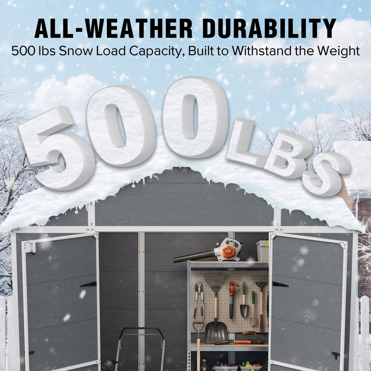 5x3/6x4/6x8/8x8/10x8 FT Outdoor Storage Shed with Floor - Eagle Peak®