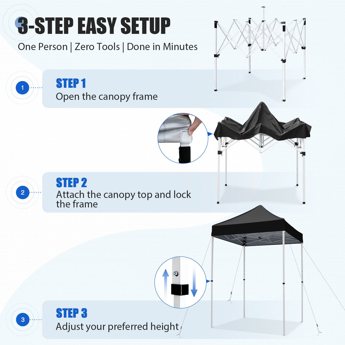 5x5 Pop Up Canopy Tent - Eagle Peak®