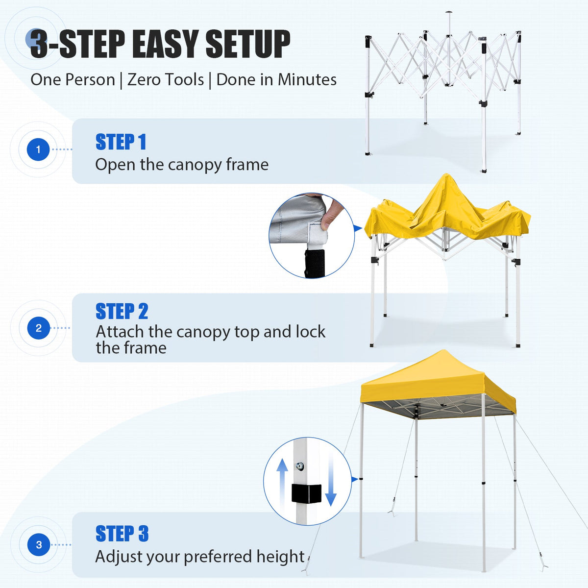 5x5 Pop Up Canopy Tent - Eagle Peak®